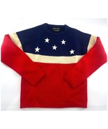 Vintage Obermeyer Sweater Womens Small Red White Blue 4th of July Stars ... - $44.57