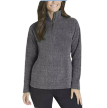 Eddie Bauer 1/4 Zip Fleece Pullover Top Womens size Large 1/4 Charcoal Gray - £18.02 GBP