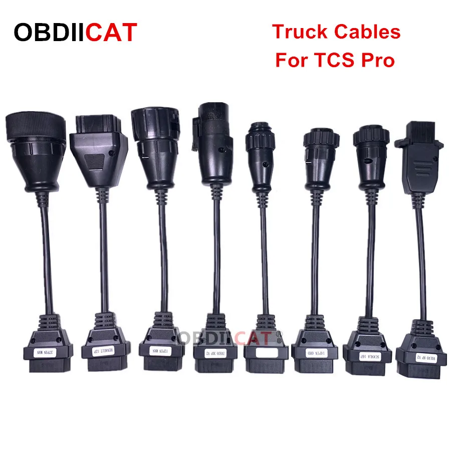 Full set 8pcs Truck Cable for TCS Scanner OBD2 Car Cable Truck Cables OBD Adapto - £97.60 GBP