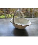 Lenox Daisy Patterned Basket with Handle 6&quot; Gold Accent Made in USA - $17.38 CAD
