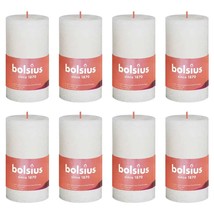 Bolsius Rustic Pillar Candles Shine 8 pcs 100x50 mm Soft Pearl - £16.04 GBP