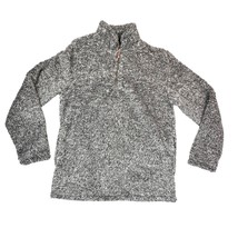 Alpine Sherpa Pullover Mens Medium Grey Quarter Zip Mock Neck Long Sleev... - $17.99