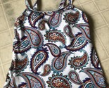 Lands End Size 4 Lined Paisley Pattern High neck Tankini Top Soft Cup Br... - $37.08