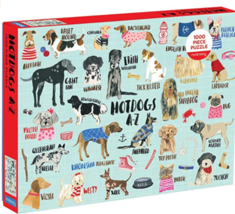 Mudpuppy Hot Dogs A-Z Puzzle, 1,000 Piece Dog Jigsaw Puzzle - $38.95