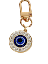 Evil Eye Purse Charm Blue Eye Keychain Round NEW - $13.04
