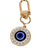 Evil Eye Purse Charm Blue Eye Keychain Round NEW - £10.25 GBP