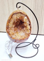 Beautiful Modern Egg Citrine Lamp Hand Made Crystal Home Office Decorative - £83.92 GBP