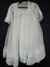 Shadowline Nightgown Robe Set Size Small Light Pastel Blue Floral Lace Vintage  - $74.76