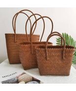 Vintage Handwoven Rattan-Style Handbag