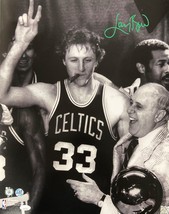 Larry Bird Signed 16x20 Boston Celtics Photo w/ Red Auerbach Bird+JSA ITP - $193.99