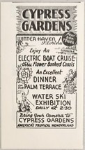 1948 Print Ad Cypress Gardens Florida Boat Cruise &amp; Water Ski Exhibition - £6.86 GBP