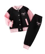 Baby Girl Autumn/Winter New Contrast Color Japanese Fabric Bomber Jacket... - $655.22 MXN