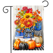 Autumn Mason Jars Floral Garden Flag Fall Rustic 12.5&quot; X 18&quot; - $19.99