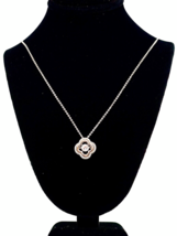 .925 Sterling Silver &amp; 14k Rose Gold, Dancing White Topaz &amp; Diamond Necklace - £64.06 GBP