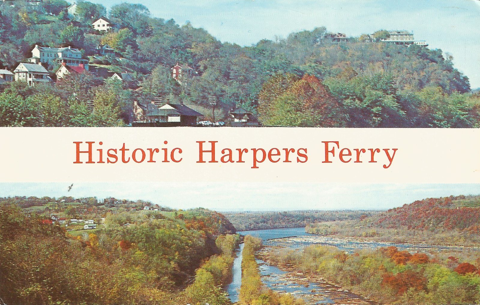 Primary image for Historic Harper's Ferry, WV Banner Postcard Unposted Hilltop House & Old Station