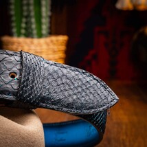 Arkansas Genuine Snake Western Belt Black / Blue image 6