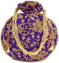 Gold Thread &amp; Sequin Embroidery Bag - £30.07 GBP