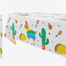 Fiesta Fun Tablecloth - Cactus, Llama, and Taco Design for Mexican-Theme... - $350.43 MXN