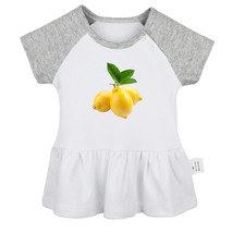 Babies Fruit Lemon Pattern Dresses Infant Baby Princess Dress Kids Ruffles Skirt - £10.45 GBP