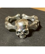 Retro Vintage 925 Sterling Silver Skull Bones Ring - $66.05 CAD