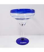 T.G.I Friday&#39;s Hand-Blown 16 oz. Margarita Glass Blue Swirl - $17.07