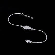 Indian Style Real Solid Silver bracelet Rakhi for men women 8&quot; - £29.88 GBP