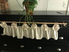 Natural Burlap/Muslin Shabby Chic Valance/Curtain With Tab Top Rod Opening - £23.74 GBP