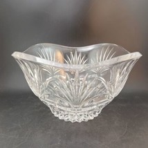 Bohemian Czech Crystal 10&quot; Square Bowl With Wave Rounded Edge, Thick Lea... - £35.56 GBP