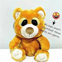 The Petting Zoo Teddy Bear Plush Stuffed Animal Honey Orange 9 Inch Big Eyes - £6.87 GBP