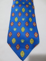 Gianni Versace  Medusa Tie 100% Silk Necktie Italy Blue w/yellow &amp; red &amp; green - £48.25 GBP