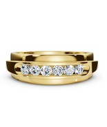 Full Eternity Wedding Band Moissanite Mens Ring, Engagement Ring, 14K Go... - €164,17 EUR