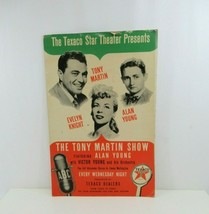 Texaco Star Theatre Sign Cardboard 1947 1948 VTG Tony Martin RARE w Youn... - $144.94