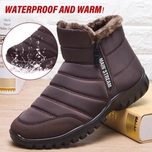 Winter Men Ankle Snow Boots Waterproof Non Slip Shoes for Men Casual Keep Warm P - £35.51 GBP