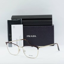 PRADA PR57WV 09B1O1 Bordeaux/Pale Gold 55mm Eyeglasses New Authentic - £93.76 GBP