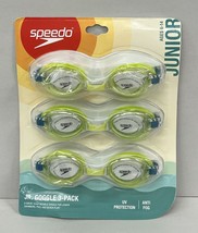 Speedo Junior Swim Goggles 3 Pack Ages 6-14 Lime/Clear New - $8.99