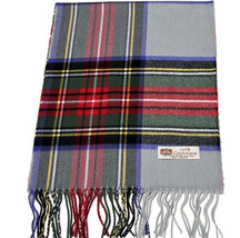 100%Cashmere Scarf Wrap Plaid Silver Forest Red Purple Made In England#1... - £15.56 GBP