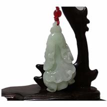 1.9&quot; China Certified Nature Hisui Jadeite Jade Wealth Ruyi Double Hand Carvd Nec - £102.63 GBP