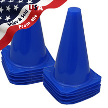 12 New 9&quot; Tall Cones ~ Soccer Football Traffic Safety BLUE - £26.77 GBP
