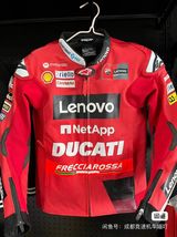 DUCATI LENOVO MOTORBIKE COWHIDE LEATHER JACKET MOTORCYCLE JACKET MOTOGP ... - £141.85 GBP