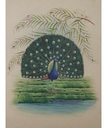 Dancing Peacock Handmade Painting for Home Decor, wall Decor |  11x14 In... - $129.00