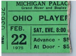 Ohio Players Ticket Stub February 22 1975 Detroit Michigan - $34.64