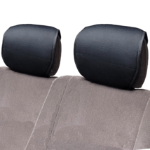 Black Cloth Car Headrest Covers Sideless Set Of 2 For Hyundai - £9.26 GBP