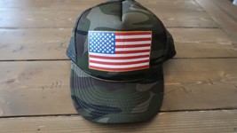 Camo American Flag Snapback Hat - $7.12