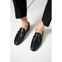 The Istanbul Black Leather Tassel Loafer Men Shoe image 13