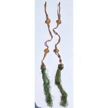 Antique 100+ Year Old Kimono Waist-Hung Dyed Silk Cord Tassel Knots Accessory X2 - £90.42 GBP