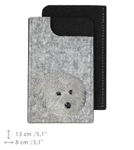 Coton de Tuléar - A felt phone case with an embroidered image of a dog. - £7.96 GBP