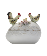 Lefton China Egg Rooster Hen Trinket Box #3429 - $284.91 MXN