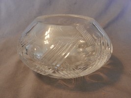 American Brilliant Period Deep Cut Crystal Vase Thatched Pattern 3.75&quot; Tall (M) - £152.46 GBP