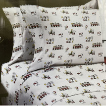 Peanuts Snoopy and the Gang Caroling King  4 piece Sheet Set Christmas NEW - £44.86 GBP