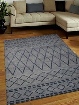 Glitzy Rugs UBSN01117KX0303A17 9 x 12 ft. Hand Knotted Wool Geometric Rectangle  - £413.53 GBP